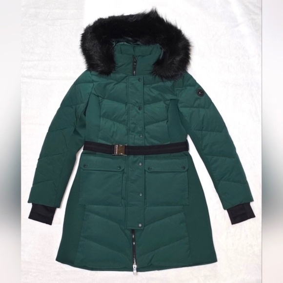 *NWT* MICHAEL KORS FAUX FUR HOODED PUFFER SCUBA COAT - Picture 8 of 9